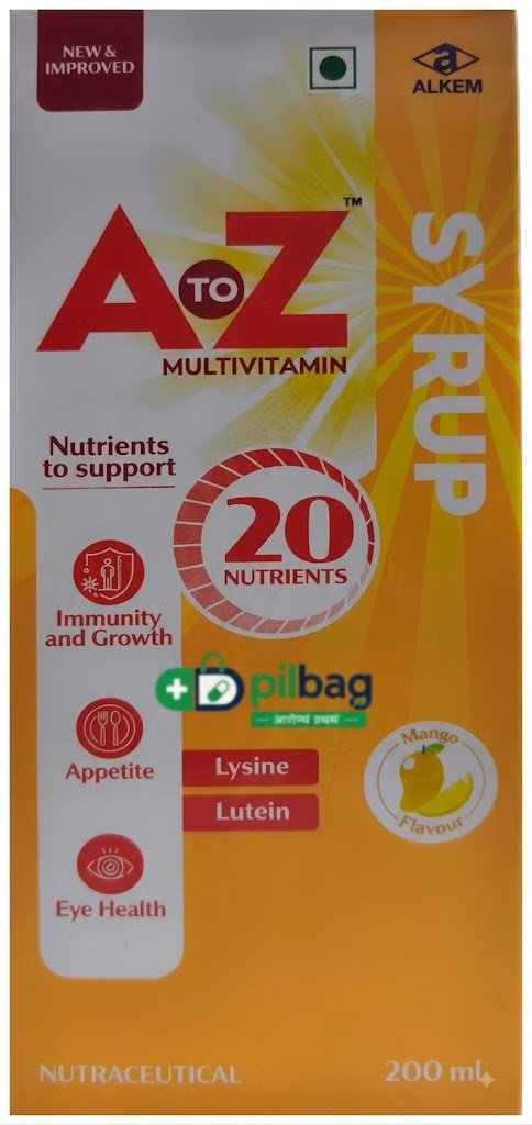 A to Z Multivitamin Syrup for Kids & Adults – Lycopene & Vitamin C for Growth, Immunity & Energy | Flavor Mango
